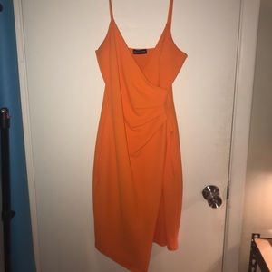 Wrap orange dress